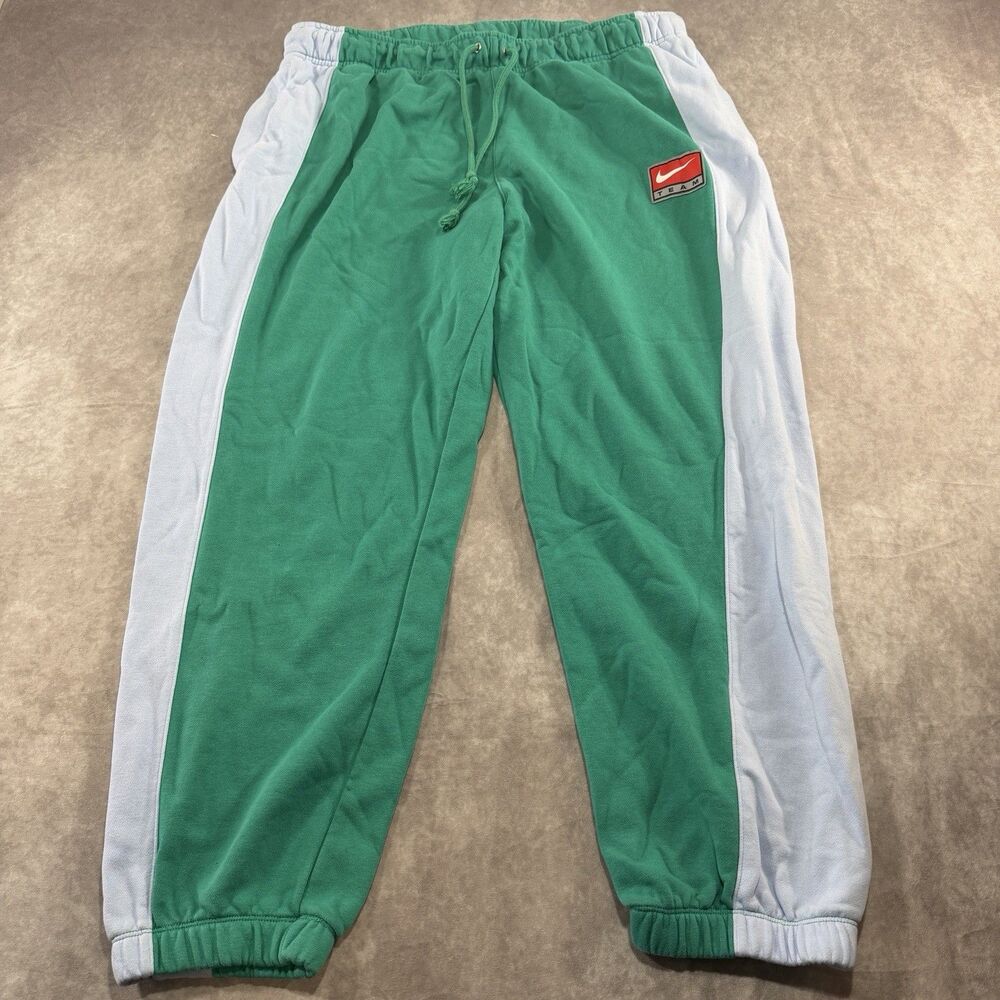 Nike Team Sweatpants Women’s XL Green Blue Colorblock Sporty Activewear EUC